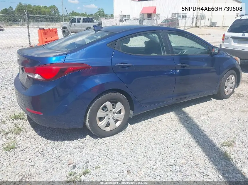 5NPDH4AE6GH739608 2016 Hyundai Elantra Se