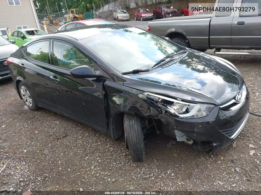 2016 Hyundai Elantra Se VIN: 5NPDH4AE8GH793279 Lot: 45369129