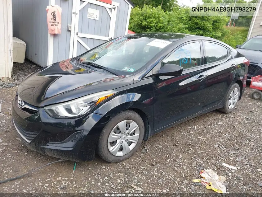 2016 Hyundai Elantra Se VIN: 5NPDH4AE8GH793279 Lot: 45369129