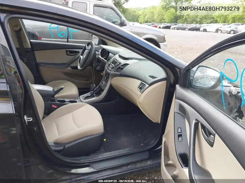 2016 Hyundai Elantra Se VIN: 5NPDH4AE8GH793279 Lot: 45369129