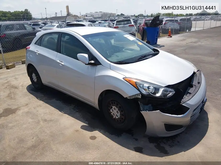 2016 Hyundai Elantra Gt VIN: KMHD35LH1GU314441 Lot: 45647819
