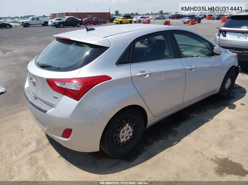 2016 Hyundai Elantra Gt VIN: KMHD35LH1GU314441 Lot: 45647819