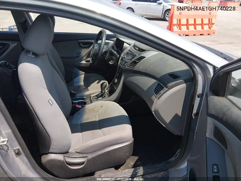 2016 Hyundai Elantra Se VIN: 5NPDH4AE1GH740228 Lot: 45666137