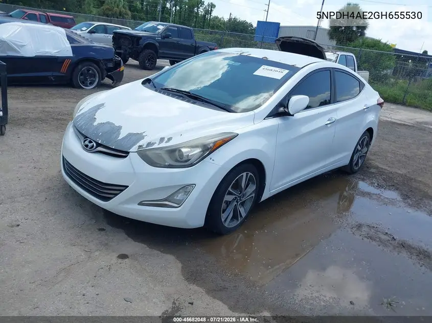 2016 Hyundai Elantra Limited VIN: 5NPDH4AE2GH655530 Lot: 45682048