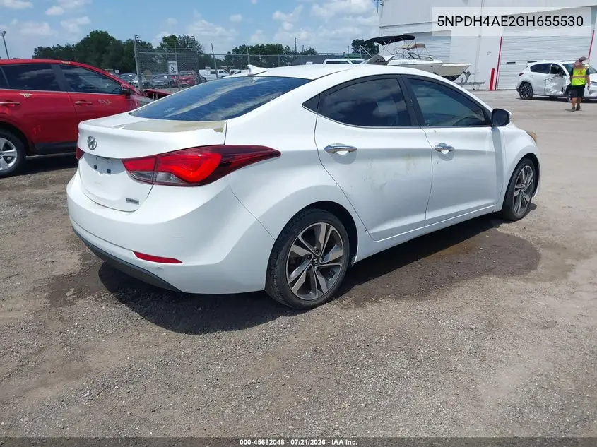 2016 Hyundai Elantra Limited VIN: 5NPDH4AE2GH655530 Lot: 45682048