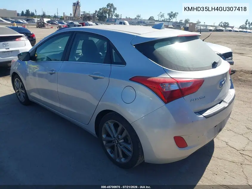 2016 Hyundai Elantra Gt VIN: KMHD35LH4GU307418 Lot: 45700970