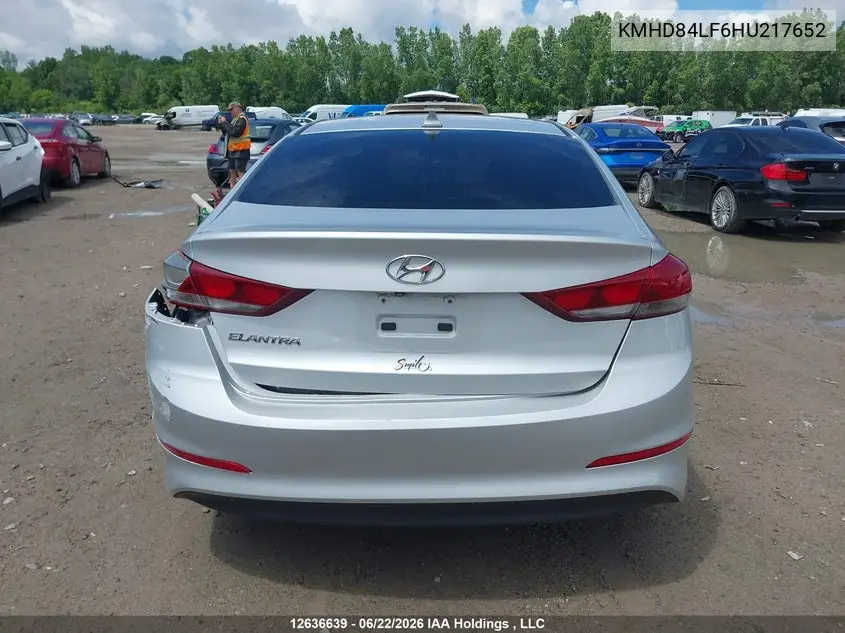 2017 Hyundai Elantra Gls VIN: KMHD84LF6HU217652 Lot: 12636639