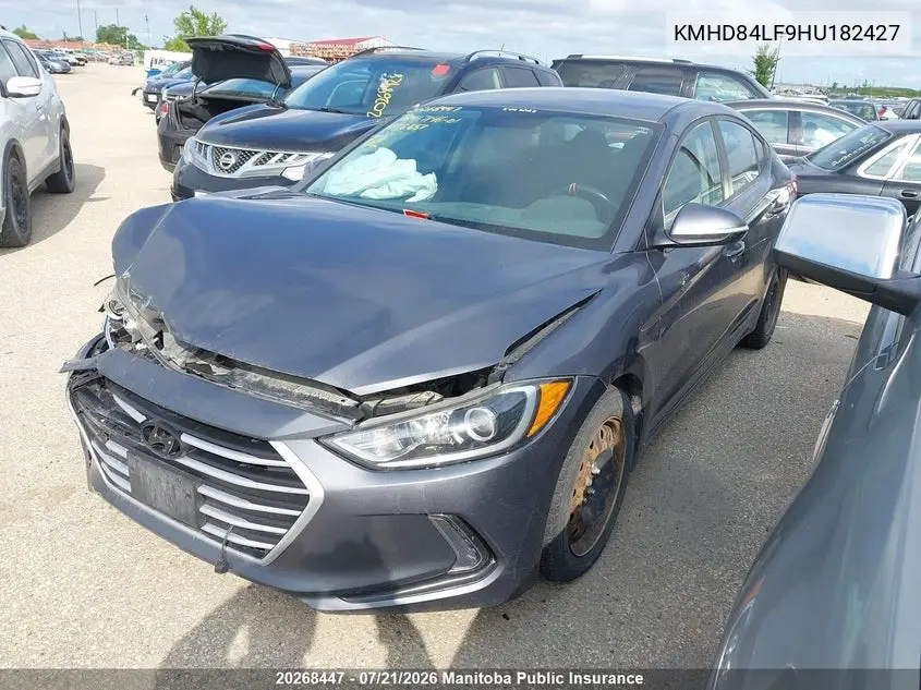 2017 Hyundai Elantra Gl VIN: KMHD84LF9HU182427 Lot: 20268447
