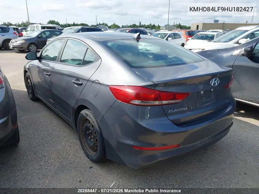 2017 Hyundai Elantra Gl VIN: KMHD84LF9HU182427 Lot: 20268447