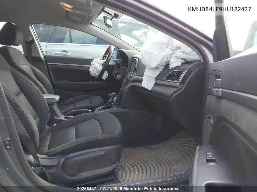 2017 Hyundai Elantra Gl VIN: KMHD84LF9HU182427 Lot: 20268447