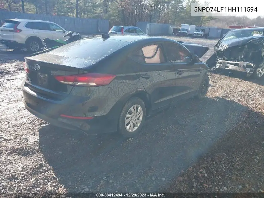 5NPD74LF1HH111594 2017 Hyundai Elantra Se