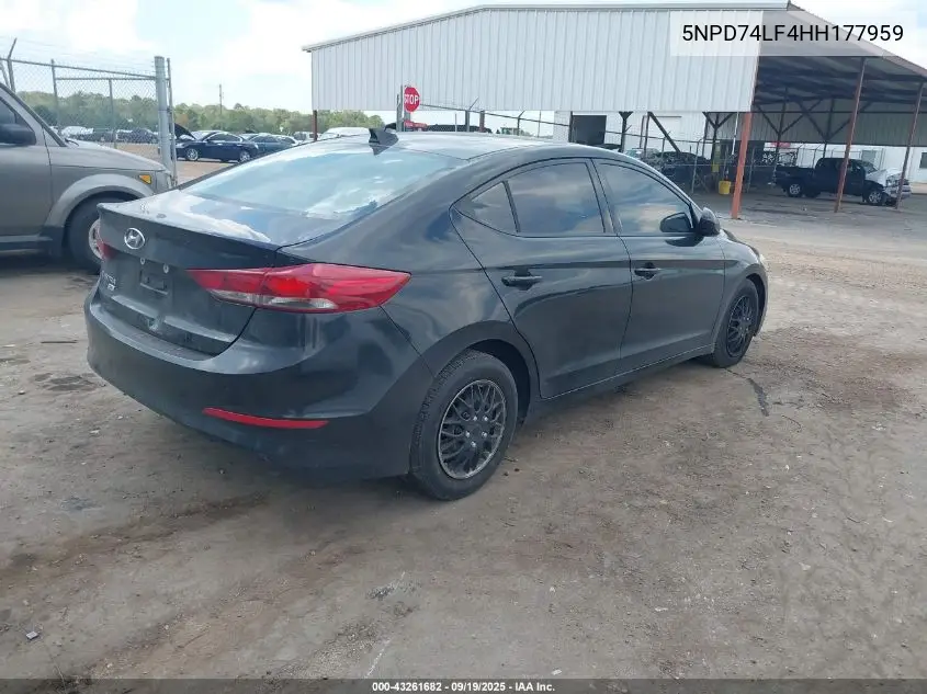 5NPD74LF4HH177959 2017 Hyundai Elantra Se
