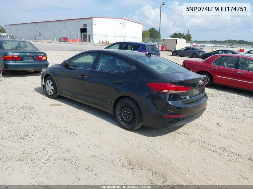 5NPD74LF9HH174751 2017 Hyundai Elantra Se