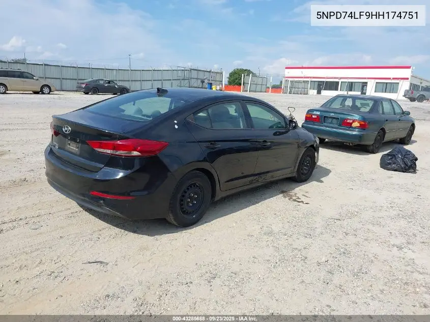 5NPD74LF9HH174751 2017 Hyundai Elantra Se