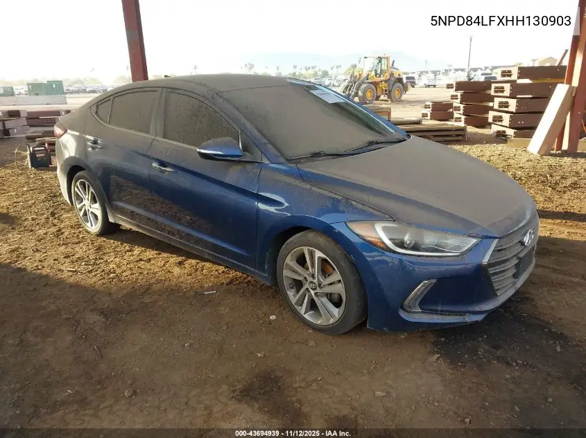 5NPD84LFXHH130903 2017 Hyundai Elantra Limited