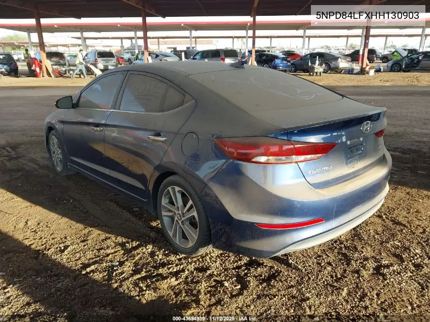5NPD84LFXHH130903 2017 Hyundai Elantra Limited