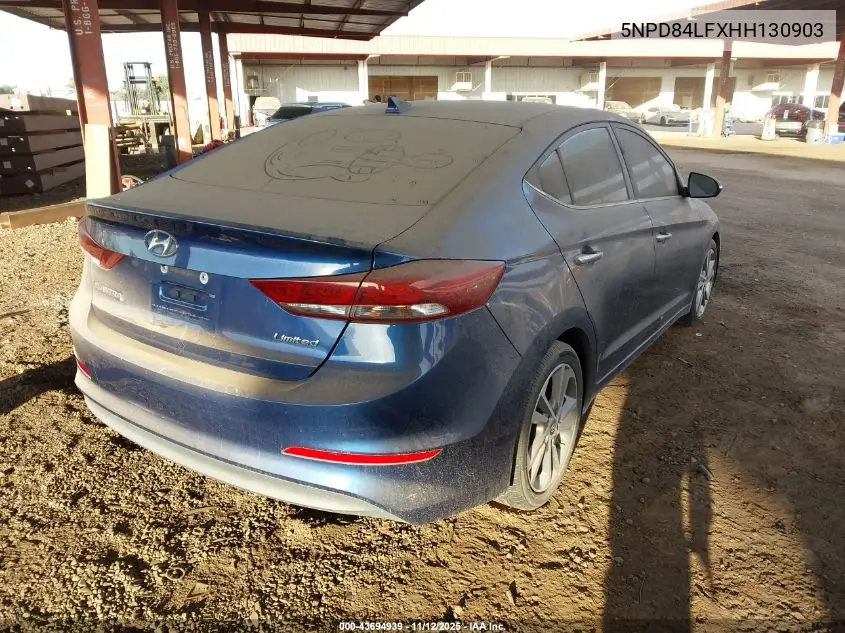 5NPD84LFXHH130903 2017 Hyundai Elantra Limited
