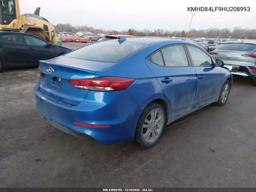 KMHD84LF9HU208993 2017 Hyundai Elantra Se