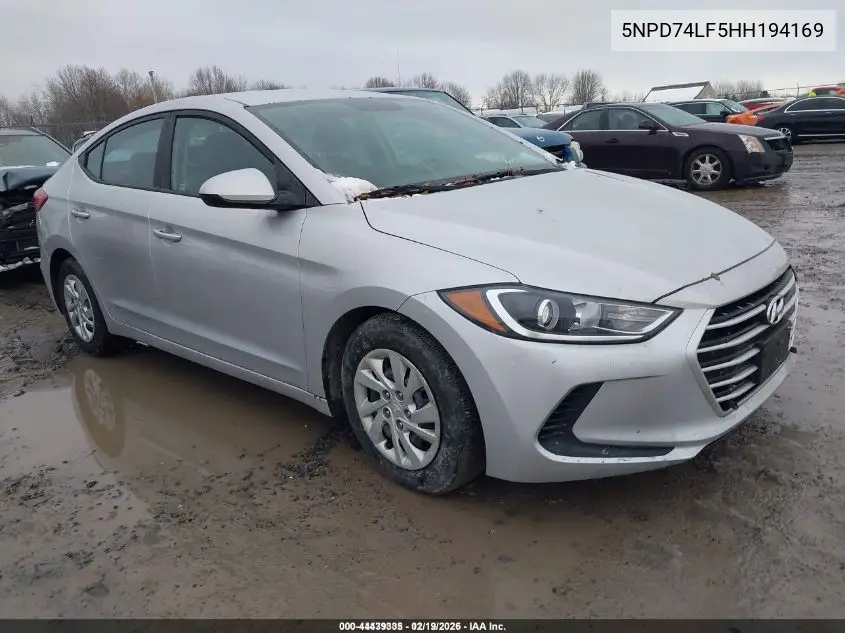 5NPD74LF5HH194169 2017 Hyundai Elantra Se