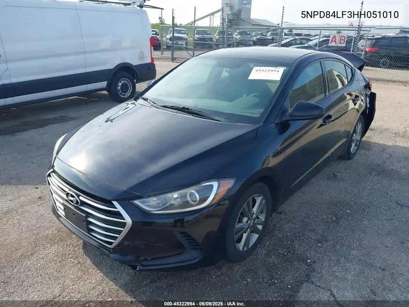 2017 Hyundai Elantra Se VIN: 5NPD84LF3HH051010 Lot: 45322994