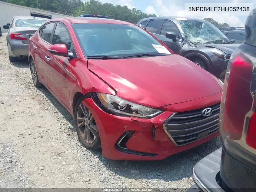 2017 Hyundai Elantra Limited VIN: 5NPD84LF2HH052438 Lot: 45568693