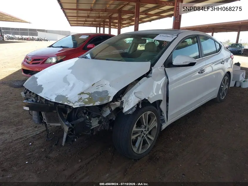 2017 Hyundai Elantra Limited VIN: 5NPD84LF3HH068275 Lot: 45609024