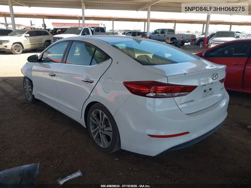 2017 Hyundai Elantra Limited VIN: 5NPD84LF3HH068275 Lot: 45609024