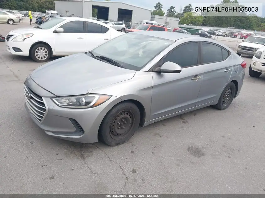 2017 Hyundai Elantra Se VIN: 5NPD74LF0HH055003 Lot: 45628896