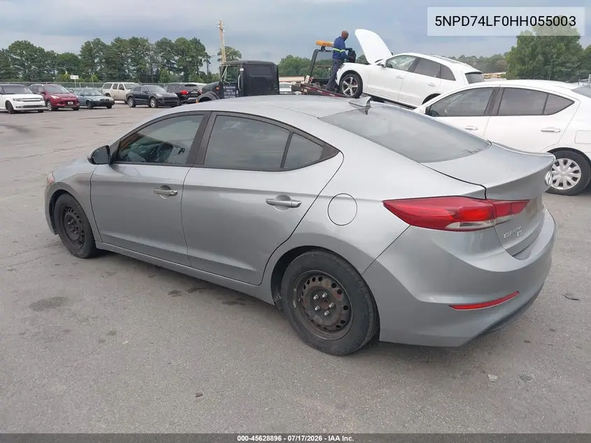 2017 Hyundai Elantra Se VIN: 5NPD74LF0HH055003 Lot: 45628896