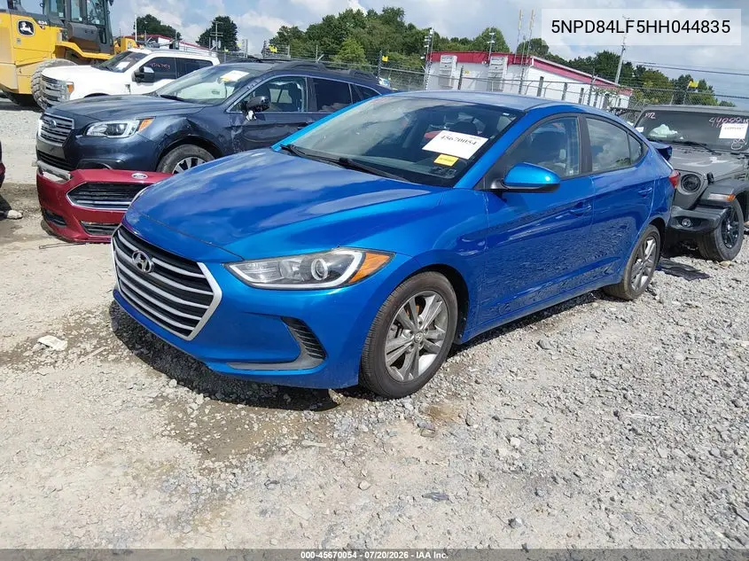 2017 Hyundai Elantra Se VIN: 5NPD84LF5HH044835 Lot: 45670054