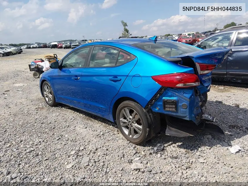 2017 Hyundai Elantra Se VIN: 5NPD84LF5HH044835 Lot: 45670054