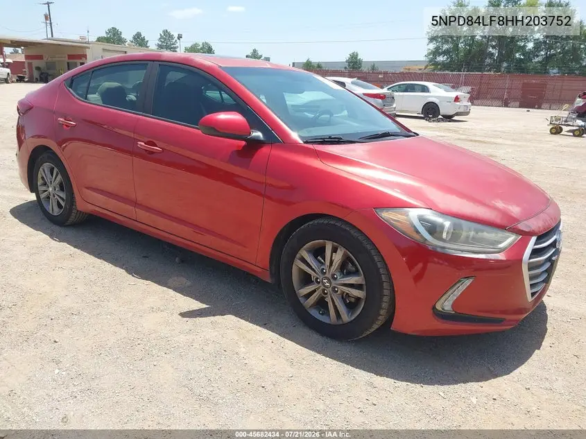 2017 Hyundai Elantra Value Edition VIN: 5NPD84LF8HH203752 Lot: 45682434