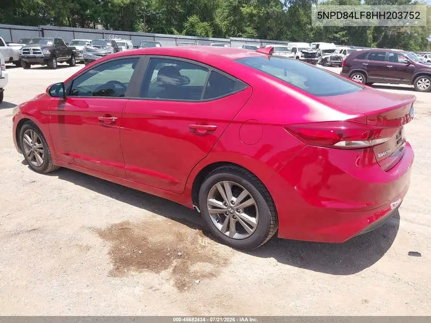 2017 Hyundai Elantra Value Edition VIN: 5NPD84LF8HH203752 Lot: 45682434