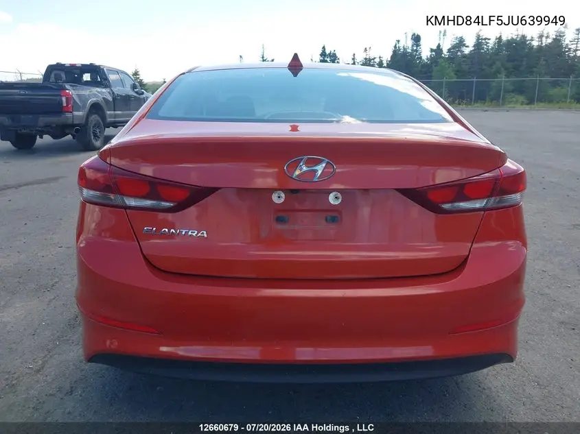 2018 Hyundai Elantra Gl VIN: KMHD84LF5JU639949 Lot: 12660679