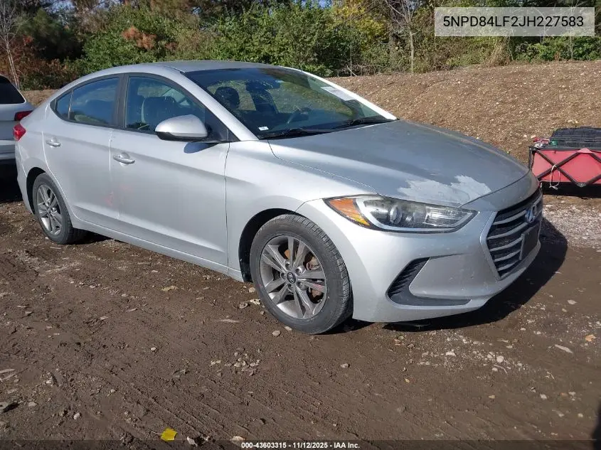 5NPD84LF2JH227583 2018 Hyundai Elantra Sel