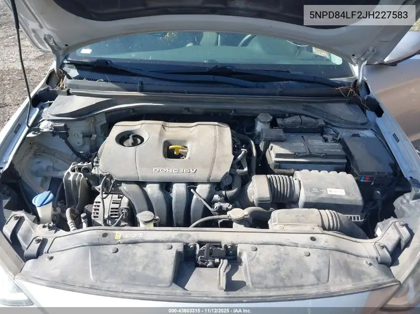 5NPD84LF2JH227583 2018 Hyundai Elantra Sel