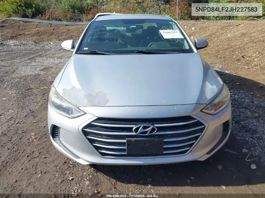 5NPD84LF2JH227583 2018 Hyundai Elantra Sel