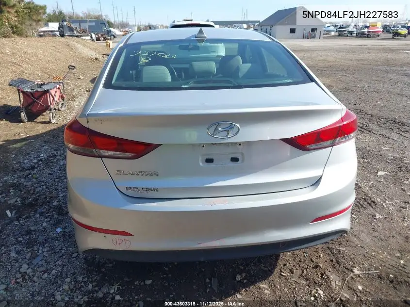 5NPD84LF2JH227583 2018 Hyundai Elantra Sel