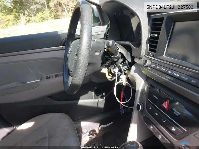5NPD84LF2JH227583 2018 Hyundai Elantra Sel