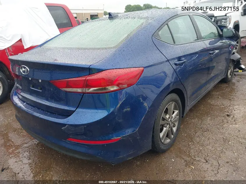 2018 Hyundai Elantra Value Edition VIN: 5NPD84LF6JH287155 Lot: 45182067
