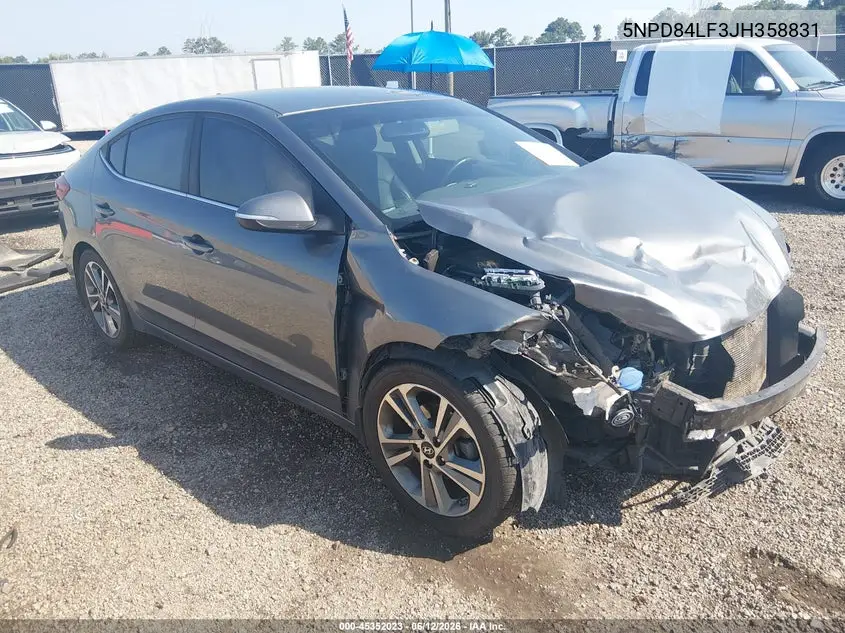 2018 Hyundai Elantra Limited VIN: 5NPD84LF3JH358831 Lot: 45352023