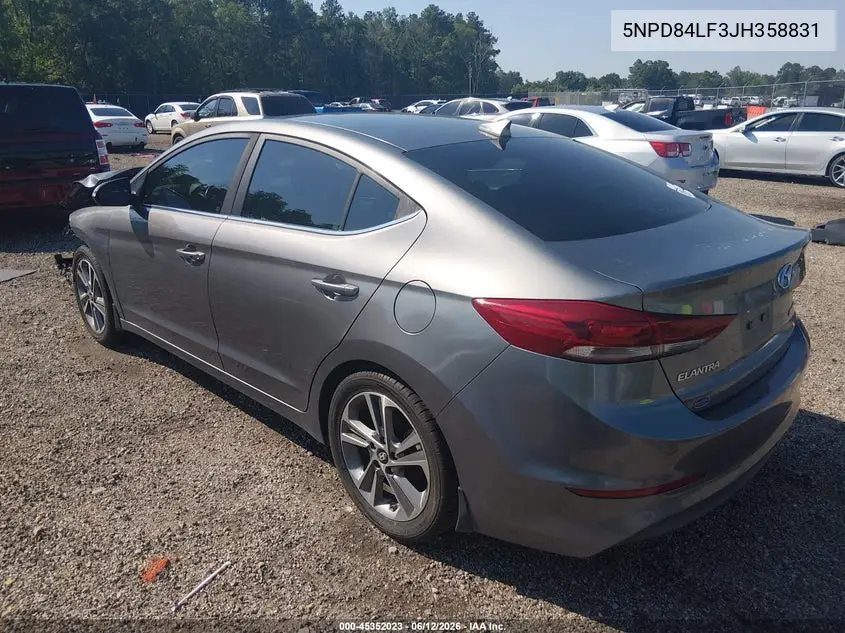 2018 Hyundai Elantra Limited VIN: 5NPD84LF3JH358831 Lot: 45352023