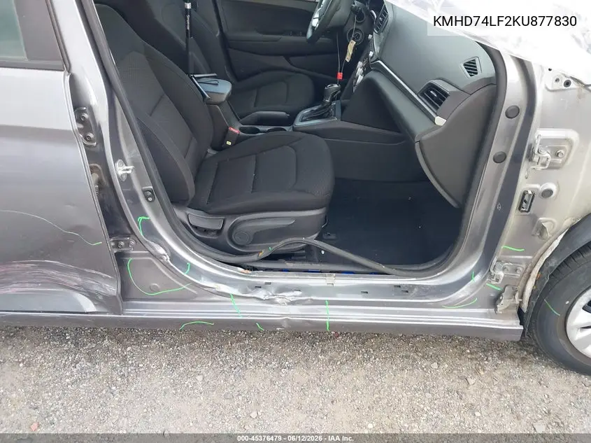 2019 Hyundai Elantra Se VIN: KMHD74LF2KU877830 Lot: 45376479