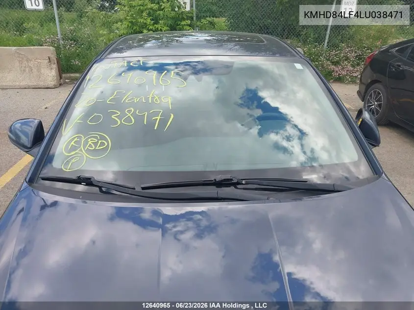 2020 Hyundai Elantra VIN: KMHD84LF4LU038471 Lot: 12640965