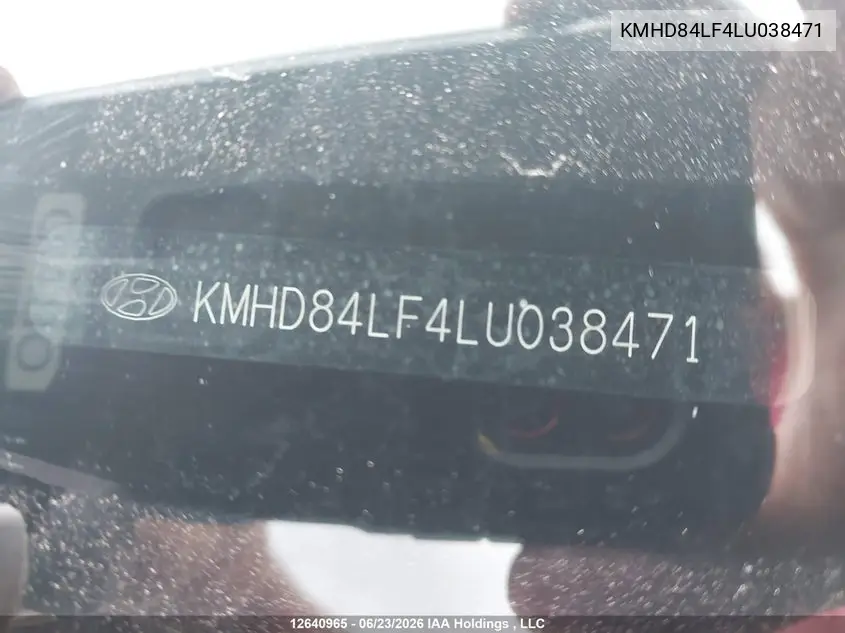 2020 Hyundai Elantra VIN: KMHD84LF4LU038471 Lot: 12640965