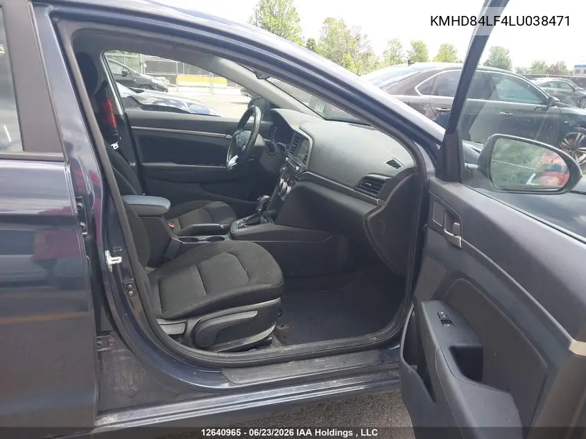 2020 Hyundai Elantra VIN: KMHD84LF4LU038471 Lot: 12640965