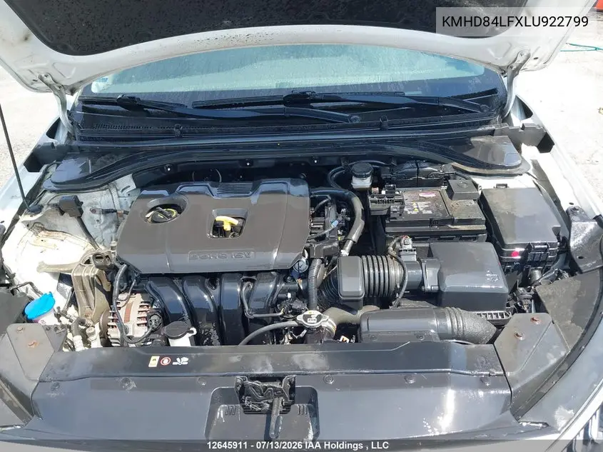 2020 Hyundai Elantra Sel/Value/Limited VIN: KMHD84LFXLU922799 Lot: 12645911