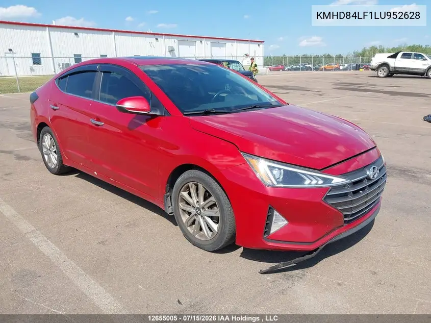 2020 Hyundai Elantra Luxury VIN: KMHD84LF1LU952628 Lot: 12655005