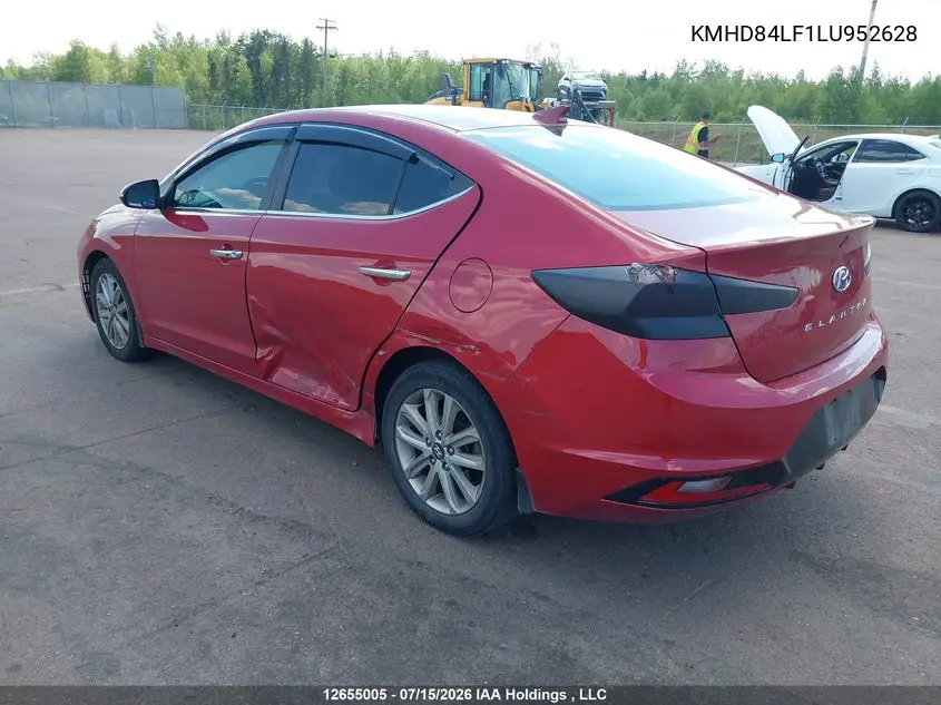 2020 Hyundai Elantra Luxury VIN: KMHD84LF1LU952628 Lot: 12655005