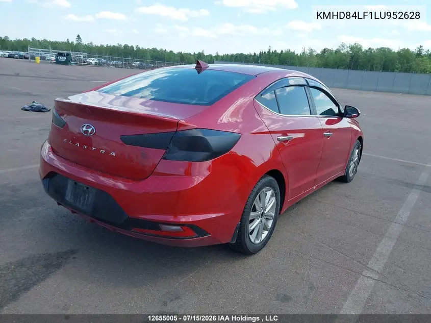 2020 Hyundai Elantra Luxury VIN: KMHD84LF1LU952628 Lot: 12655005
